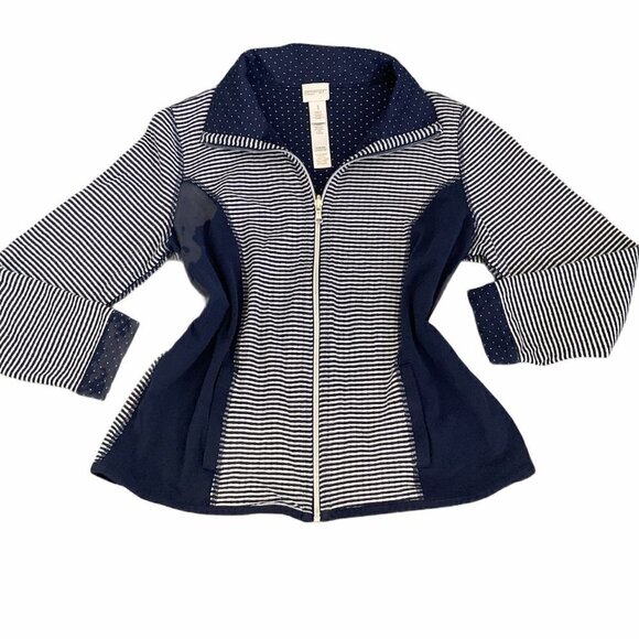 Zenergy Chico's 1 (Sz 8) Sporty Full Zip Jacket 195C - Picture 1 of 11